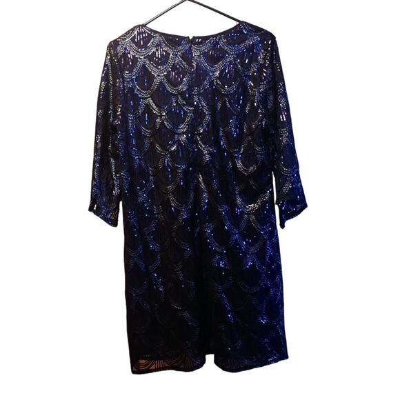 Honey punch blue shell rhinestone dress NWT size medium - Picture 6 of 7